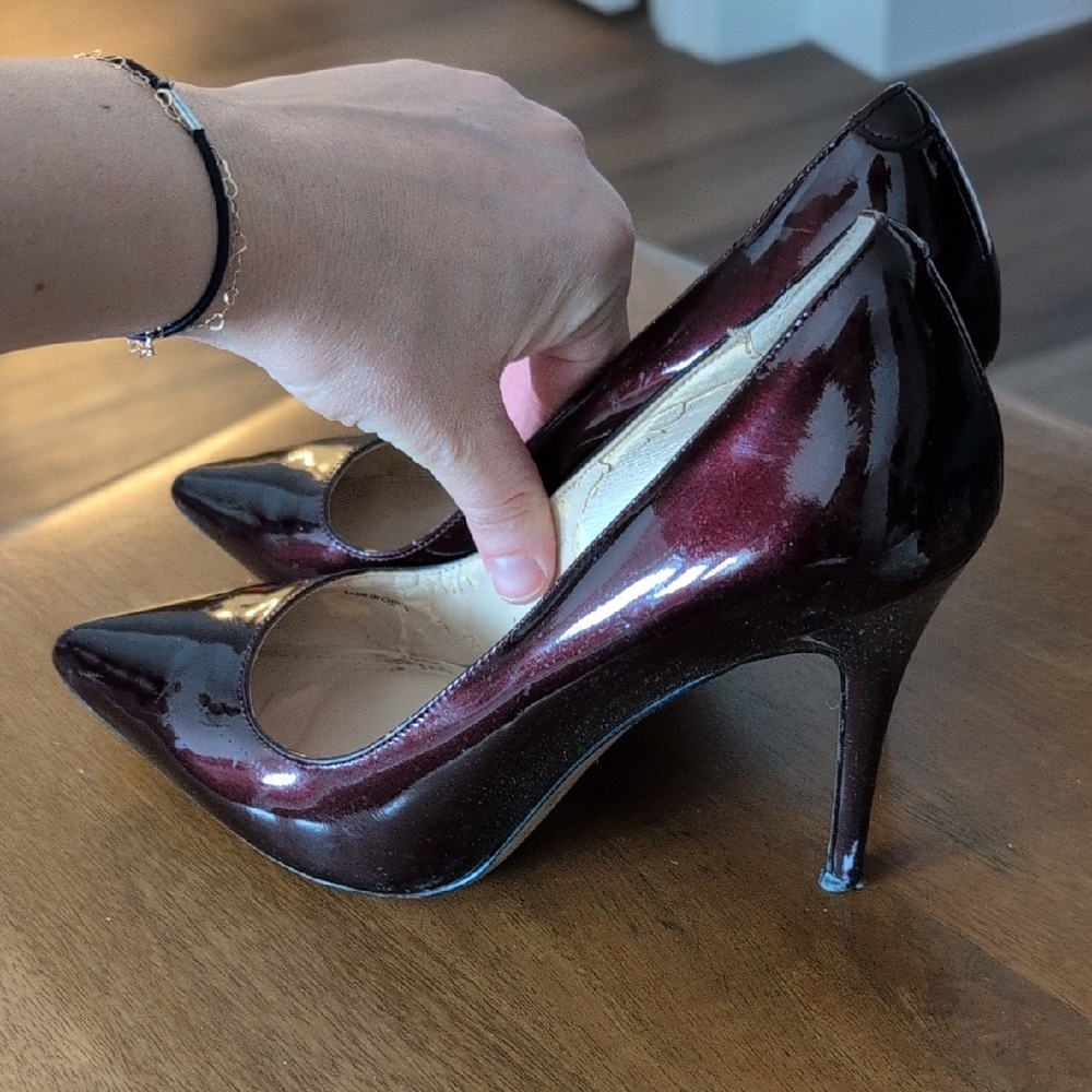 White House Black Market Glossy Maroon Heels